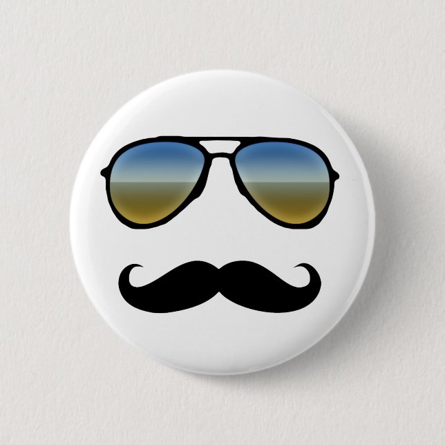 Funny Retro Sunglasses with Moustache Button (Front)