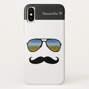 Funny Retro Sunglasses with Moustache iPhone X Case
