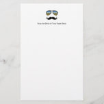 Funny Retro Sunglasses with Moustache Stationery