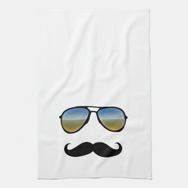 Funny Retro Sunglasses with Mustache Towel (Vertical)