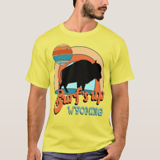 Funny retro surfs up surfing buffalo Wyoming T-Shirt