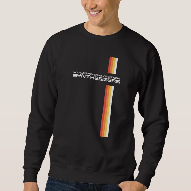 Funny Retro Synthesizer Synth Keyboard Collector M Sweatshirt (Front)