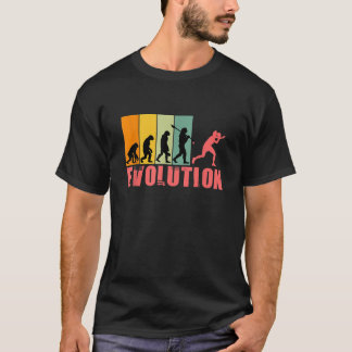 Funny Retro Table Tennis Human Evolution Girl T-Shirt