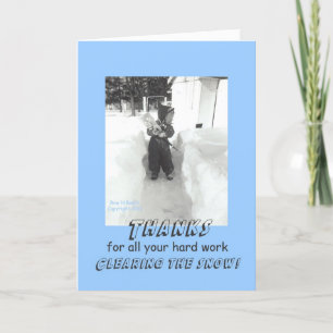 Funny Retro Thanks for Snow Removal Letterpress Thank You Card