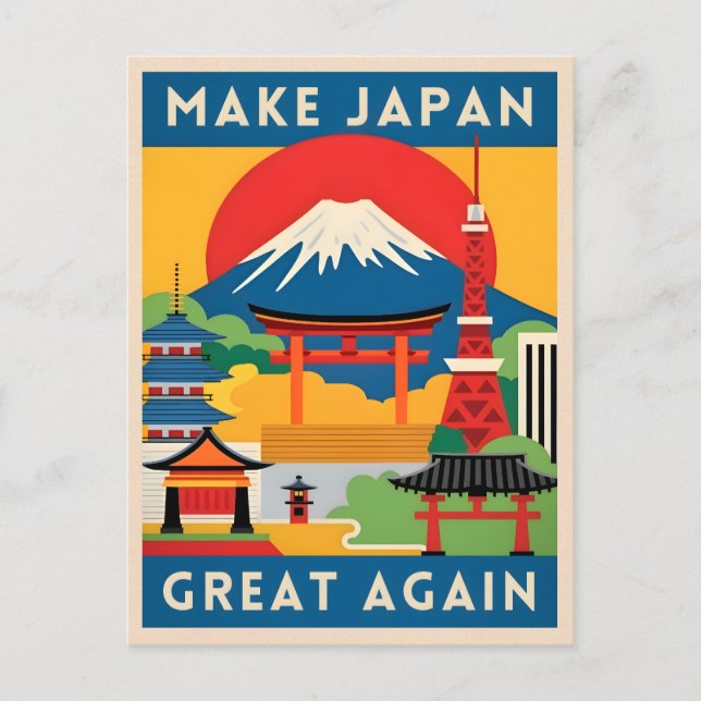 Funny Retro Travel Japan Tourism Humor  Postcard (Front)