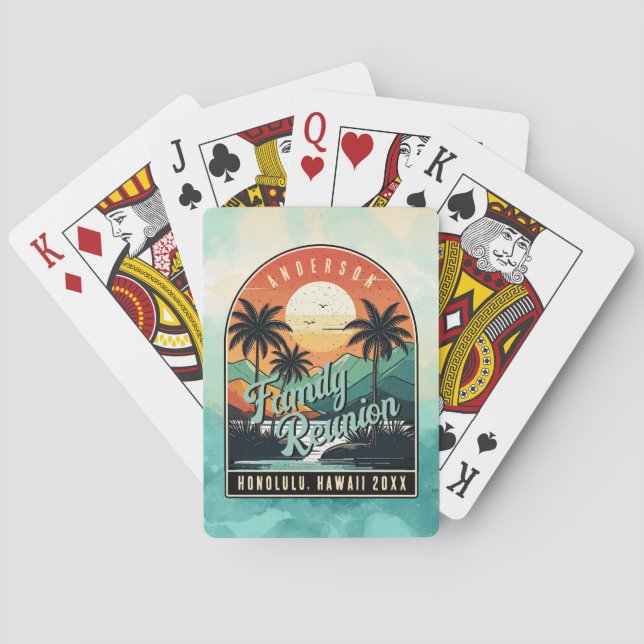 Funny Retro Tropical Family Reunion ID1135 Poker Cards (Back)