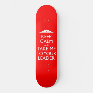 Funny Retro UFO Keep Calm Skateboard