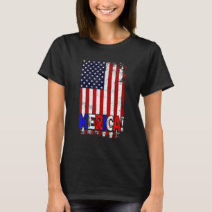 Funny Retro Usa Vintage American Flag Merica Men W T-Shirt