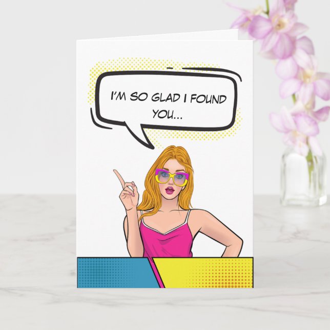 Funny Retro Valentine Card – For Him (Orchid)