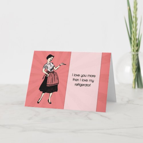 Funny Retro Valentines Day Card with Cartoon Lady