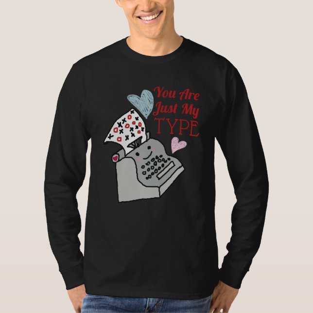 Funny Retro Valentines Day Cute Kawaii Love Hearts T-Shirt (Front)
