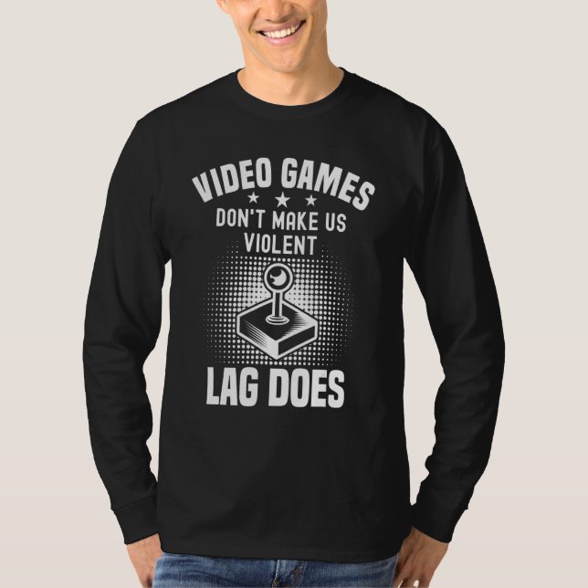 Funny Retro Video Game Joystick Controller Gaming T-Shirt (Front)