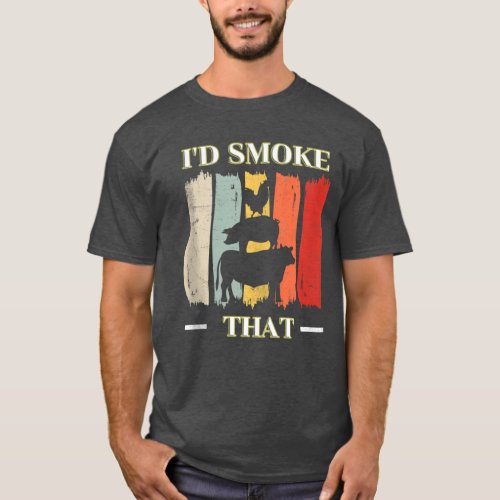 funny retro vintage BBQ id smoke that T_Shirt