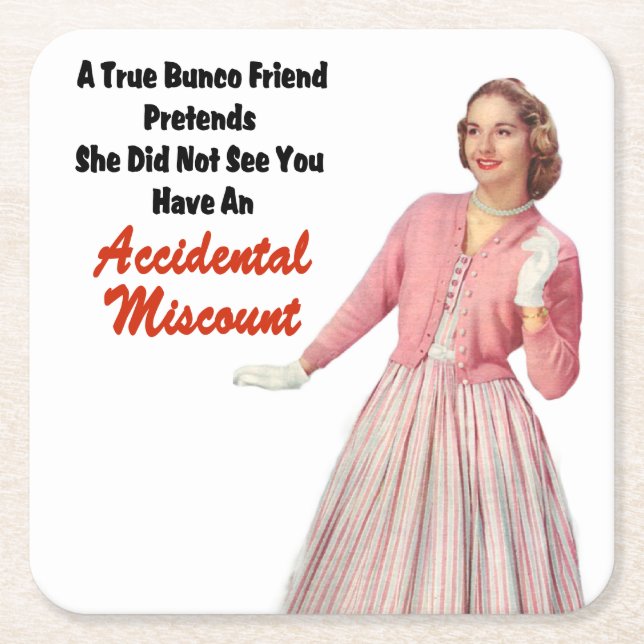 Funny Retro Vintage Bunco Coasters (Front)