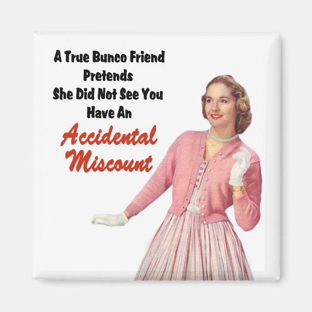 Funny Retro Vintage Bunco Magnet (Front)