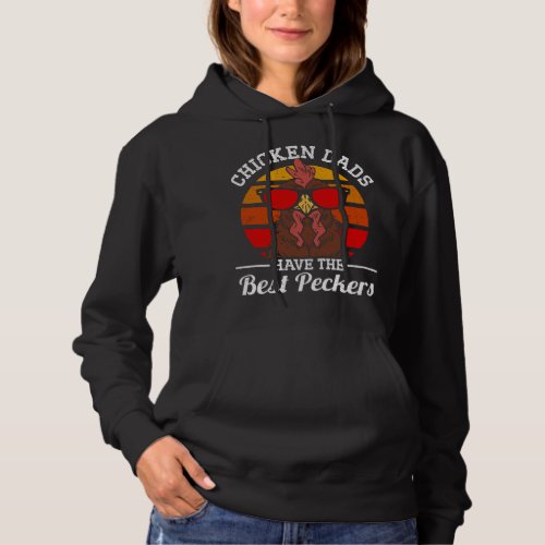 Funny Retro Vintage Chicken Dads Have The Best Pec Hoodie