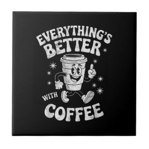 Funny Retro Vintage Coffee Men or Women Coffee Ceramic Tile