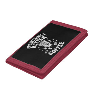 Funny Retro Vintage Coffee Men or Women Coffee Trifold Wallet
