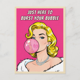 Funny Retro Vintage Frenemy Humor Pop Art Postcard