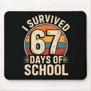 Funny Retro Vintage I Survived 67 Days Of School 6 Mouse Pad