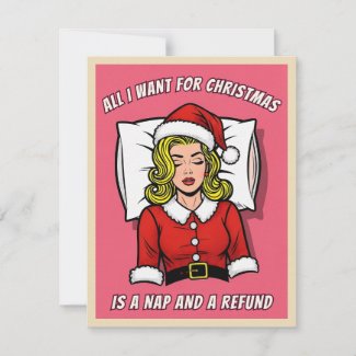 Funny Retro Vintage Pop Art Christmas Humor