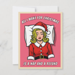 Funny Retro Vintage Pop Art Christmas Humor Holiday Card