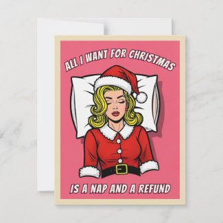 Funny Retro Vintage Pop Art Christmas Humor