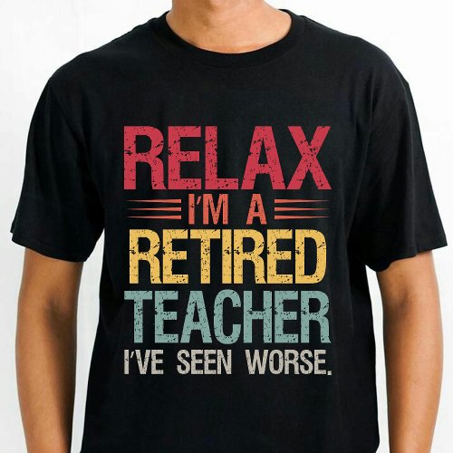 Funny Retro Vintage Retired Teacher Grandpa Black T_Shirt