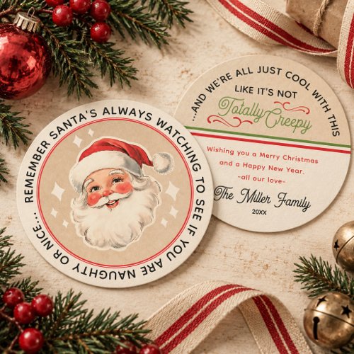 Funny Retro Vintage Santa Merry Christmas Card