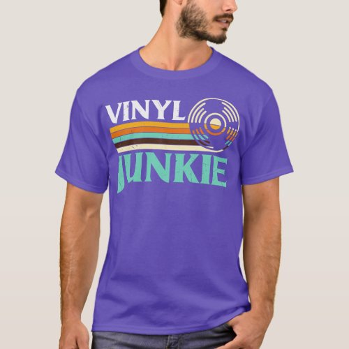 Funny Retro Vinyl Junkie Classic Old School Music  T_Shirt