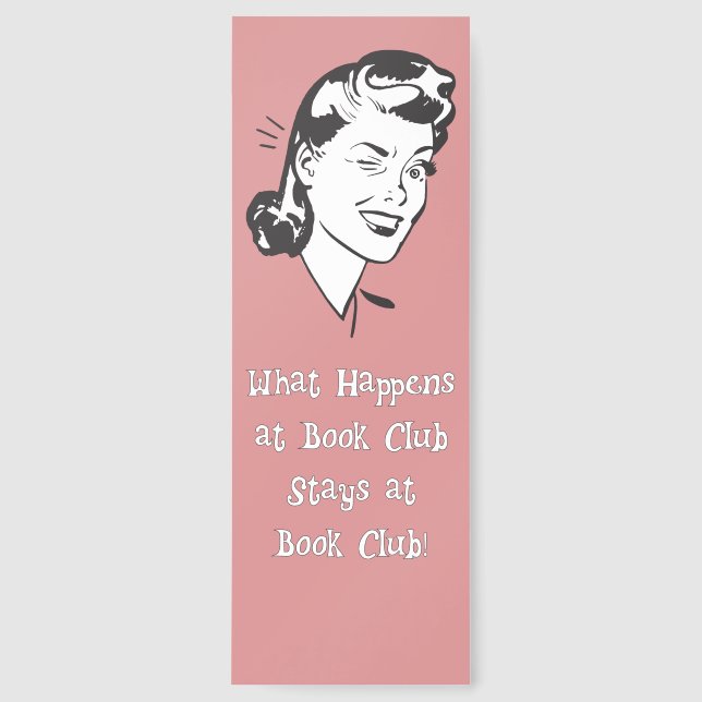 Funny Retro Woman Book Club Bookmarks (Front)