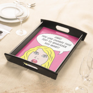 FUNNY RETRO WOMAN custom serving trays
