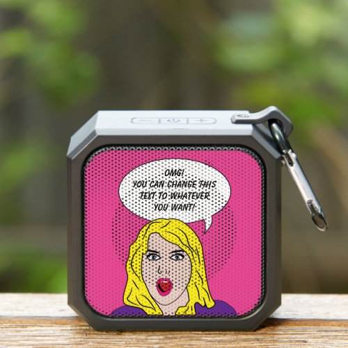 FUNNY RETRO WOMAN custom text Bluetooth Speaker