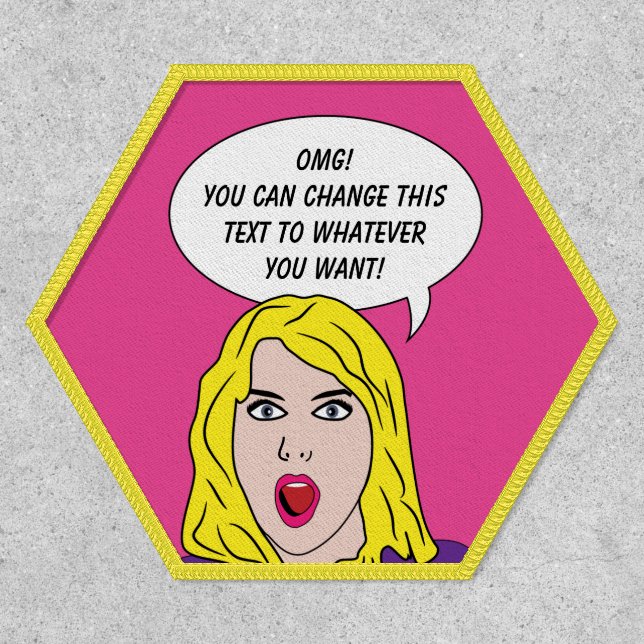 FUNNY RETRO WOMAN custom text Patch (Front)