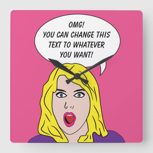 FUNNY RETRO WOMAN custom wall clock