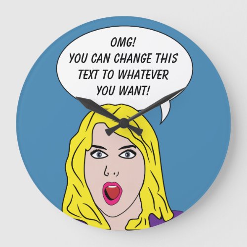 FUNNY RETRO WOMAN custom wall clock