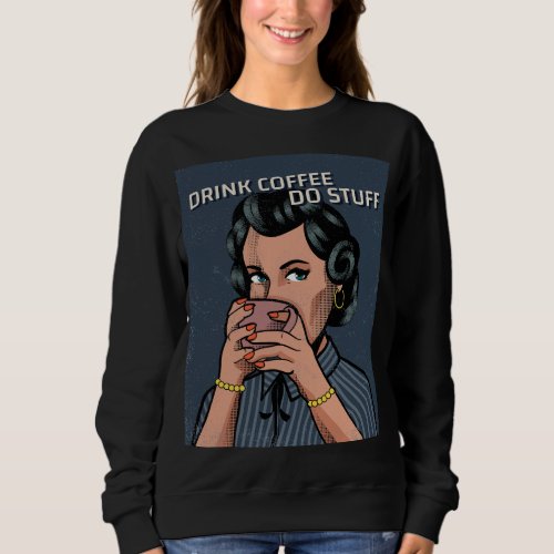FUNNY RETRO WOMAN HOUSEWIFE COFFEE T_SHIRTS