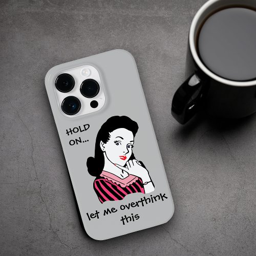 Funny Retro Woman Overthinking This Case_Mate iPhone 14 Pro Case
