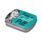 Funny Retro Woman Take a Chill Pill Candy Tin (Side)