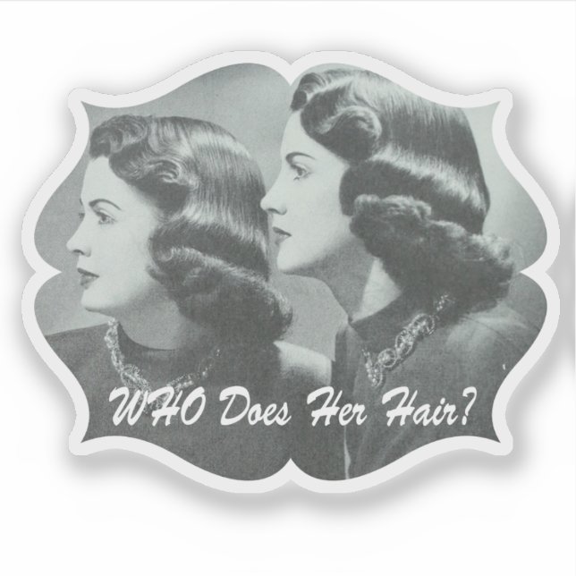 Funny Retro Women Salon Stylist  Sticker (Front)