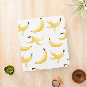 Funny Retro Yellow Banana Pattern Party Editable 3 Ring Binder