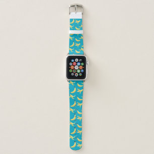 Funny Retro Yellow Banana Pattern Party Editable Apple Watch Band