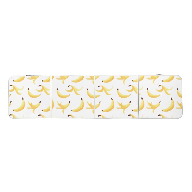 Funny Retro Yellow Banana Pattern Party Editable Beer Pong Table (Top)