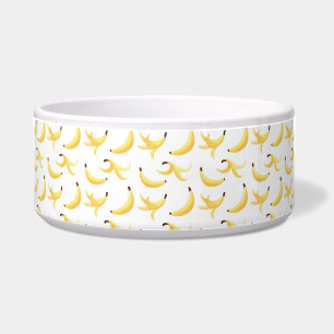 Funny Retro Yellow Banana Pattern Party Editable Bowl