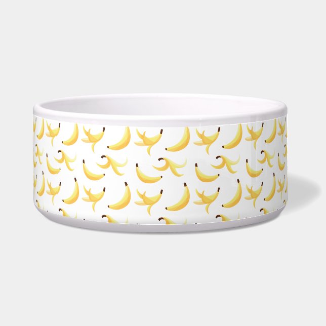 Funny Retro Yellow Banana Pattern Party Editable Bowl (Front)