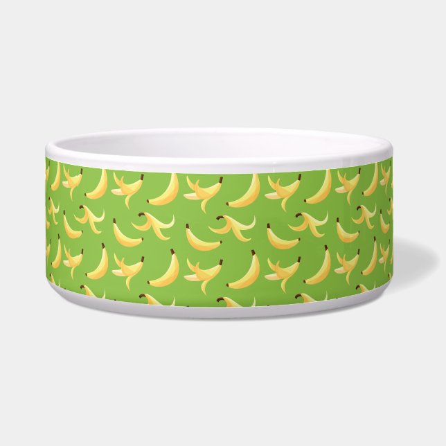 Funny Retro Yellow Banana Pattern Party Editable Bowl (Front)