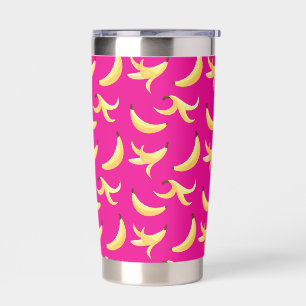 Funny Retro Yellow Banana Pattern Party Editable Insulated Tumbler