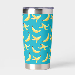Funny Retro Yellow Banana Pattern Party Editable Insulated Tumbler