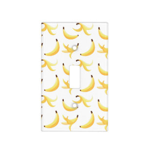 Funny Retro Yellow Banana Pattern Party Editable Light Switch Cover