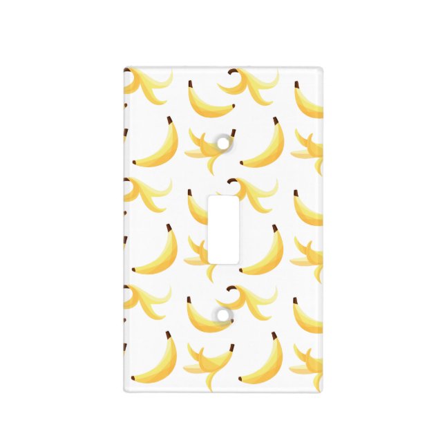 Funny Retro Yellow Banana Pattern Party Editable Light Switch Cover (Front)